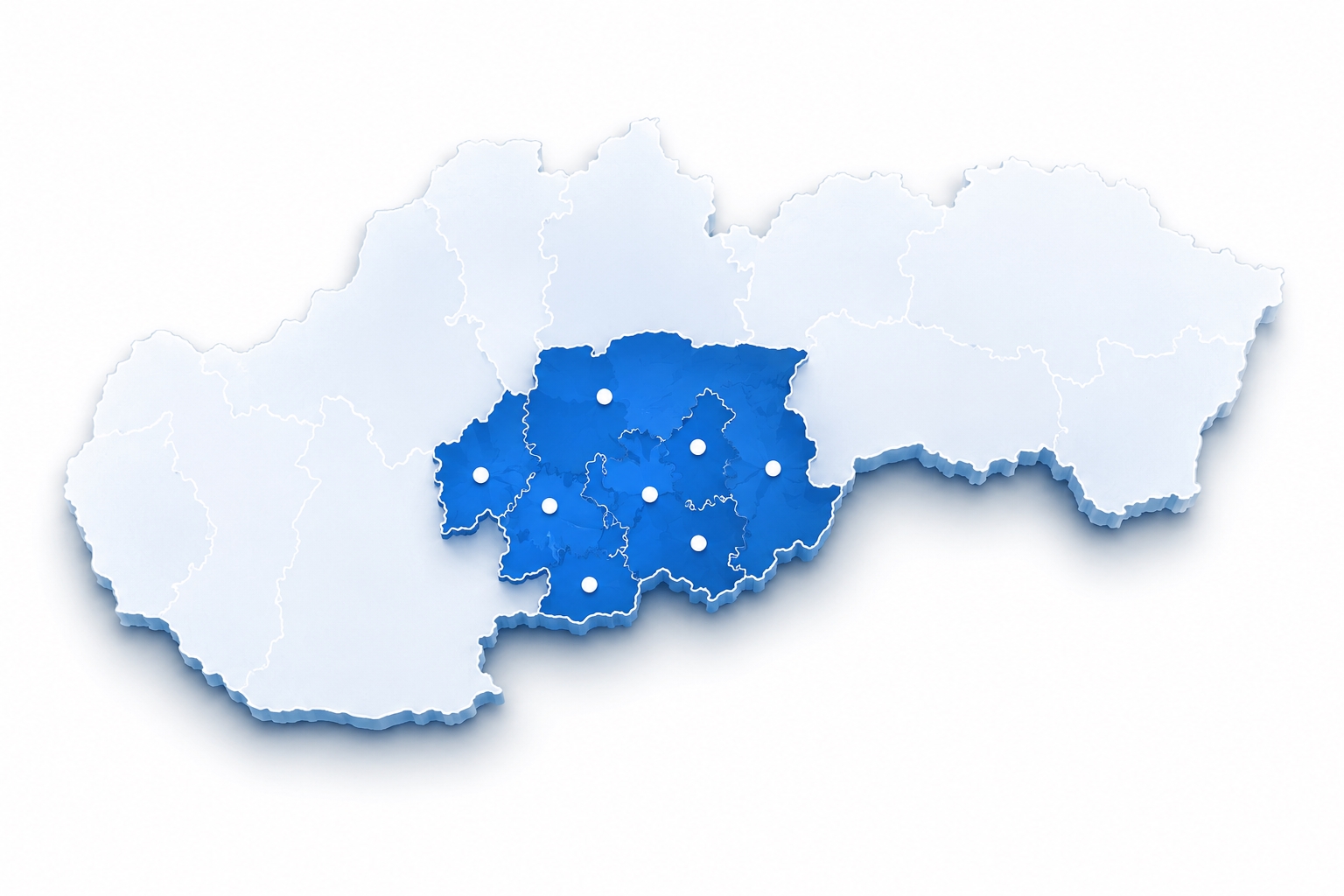 Mapa pôsobnosti RR Klimatizácie